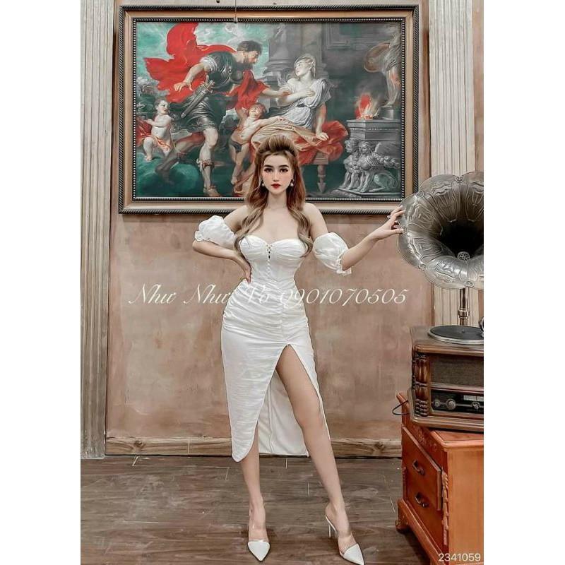 Đầm body cúp ngực trễ vai