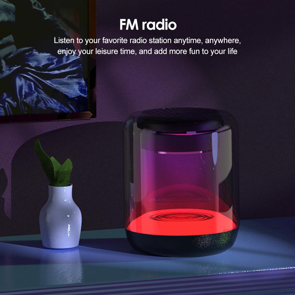 Điện Thoại Di Động Loa Bluetooth Chất Lượng Cao Đèn Nhiều Màu Sắc Không Dây Nhỏ Hộp Âm Thanh Loa Siêu Trầm Di Động Nhà Tác Động Mini Tặng Color: Red