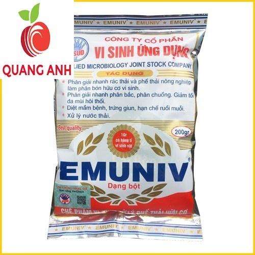 Combo 3 Gói Chế Phẩm Vi Sinh Xử Lý Phế Thải Hữu Cơ EMUNIV - Gói 200gr