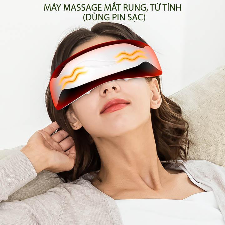 Máy massage mắt rung với 22 đầu từ tính, dùng pin sạc