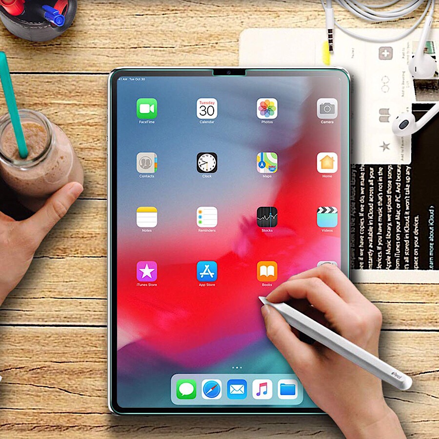 Bộ gồm 2 miếng dán cường lực bảo vệ màn hình cho iPad Pro 12.9 inch 2018 / 2020 / 2021 (3rd , 4th và 5th) chuẩn 9H