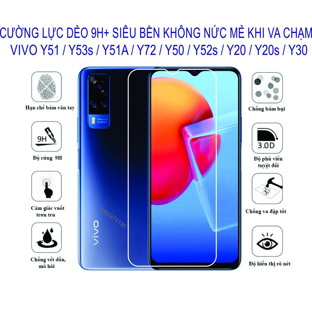 Cường lực dẻo dành cho VIVO Y51 / Y53s / Y51A / Y72 / Y50 / Y52s / Y20 / Y20s / Y30 bảo vệ màng hình chống qua đập