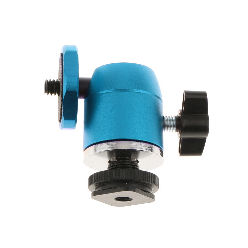 360° Swivel Ball Head 1/4''Screw Mount Tripod Hot Shoe for DSLR/SLR Black