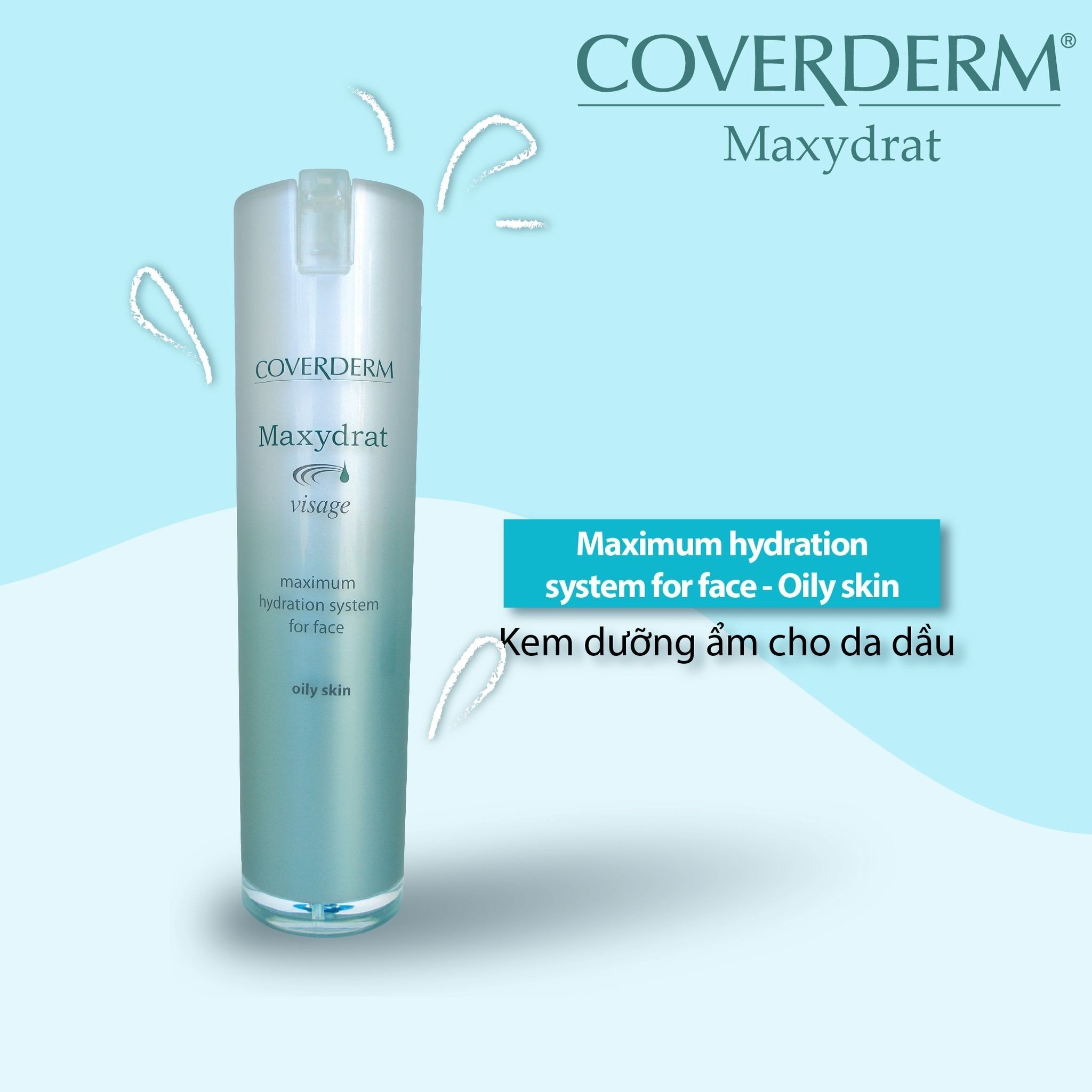 Kem Dưỡng Cấp Ẩm Tối Đa Cho Da Mặt COVERDERM Maxydrat Tăng Cường Độ Ẩm Cho Da, Phục Hồi Hàng Rào Bảo Vệ Da Dung Tích 30ml