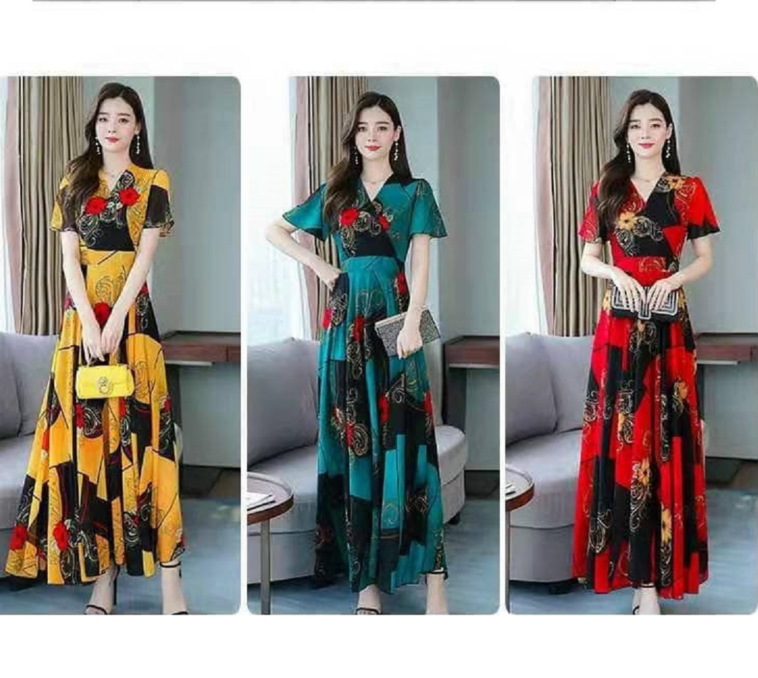 ĐẦM MAXI HỌA TIẾT DÁNG DÀI CAO CẤP