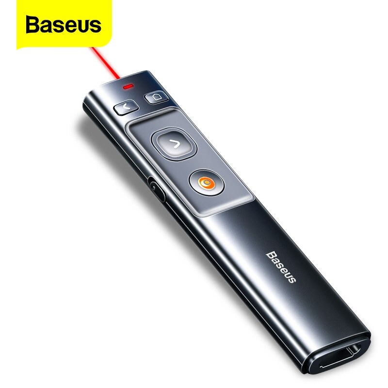 Bút Thuyết Trình Laser Điều Khiển Từ Xa Cho Máy Chiếu Baseus Orange Dot Wireless Presenter 2.4ghz Với USB Bluetooth - Hàng Chính Hãng Baseus