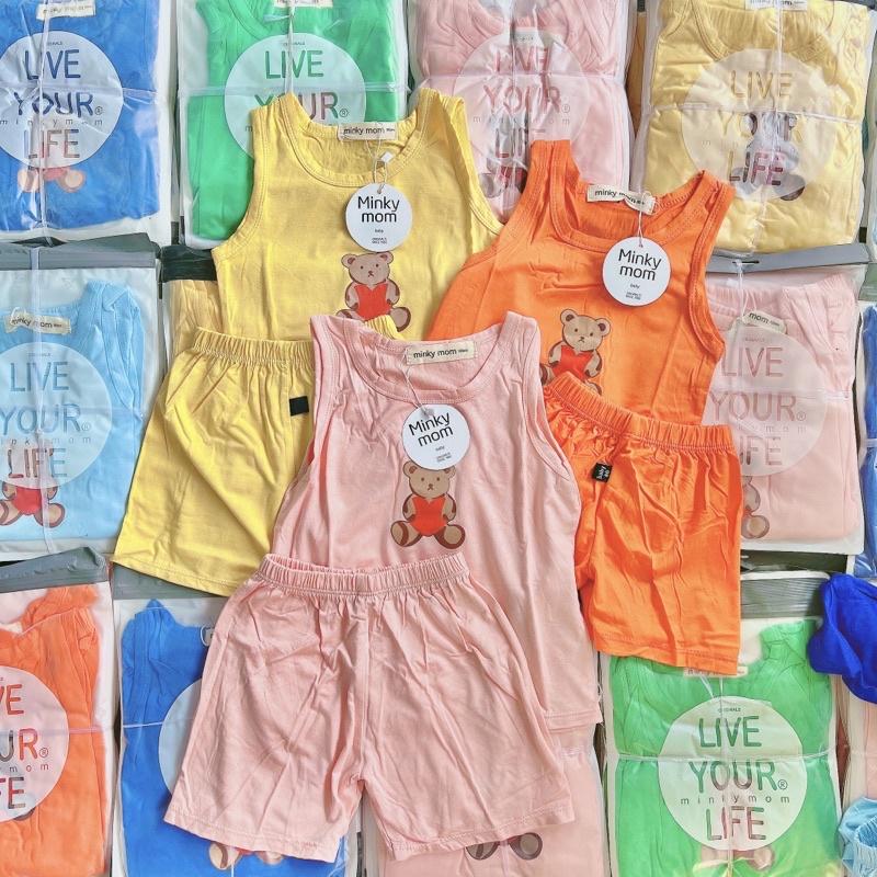 bộ ba lỗi minky mom thun lạnh dành cho bé trai và bé gái 5-18kg
