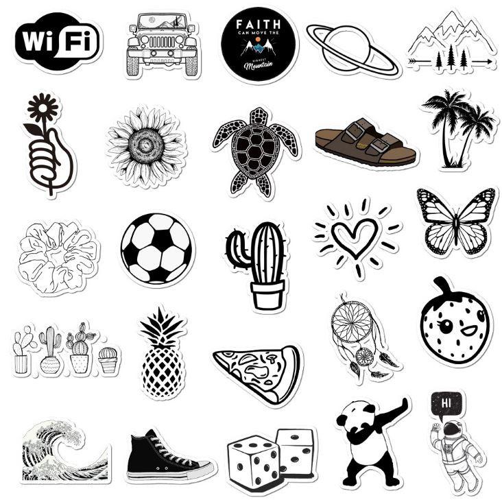 Sticker dán cao cấp CHỦ ĐỀ ĐEN TRẮNG Cực COOL ms#14