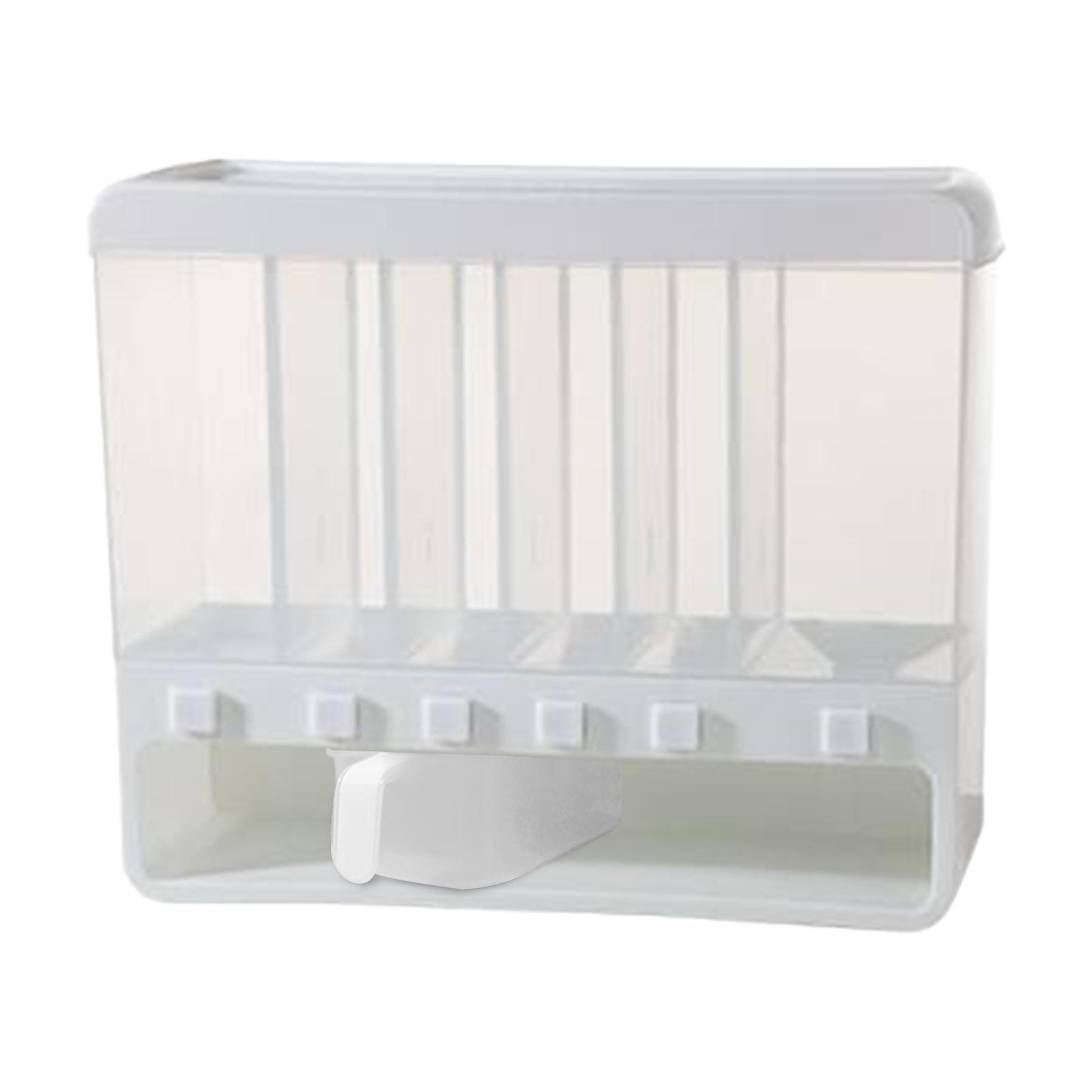 6 Grid Dry Food Dispenser Food Container Rice Dispenser for Countertop Cupboard Cabinet