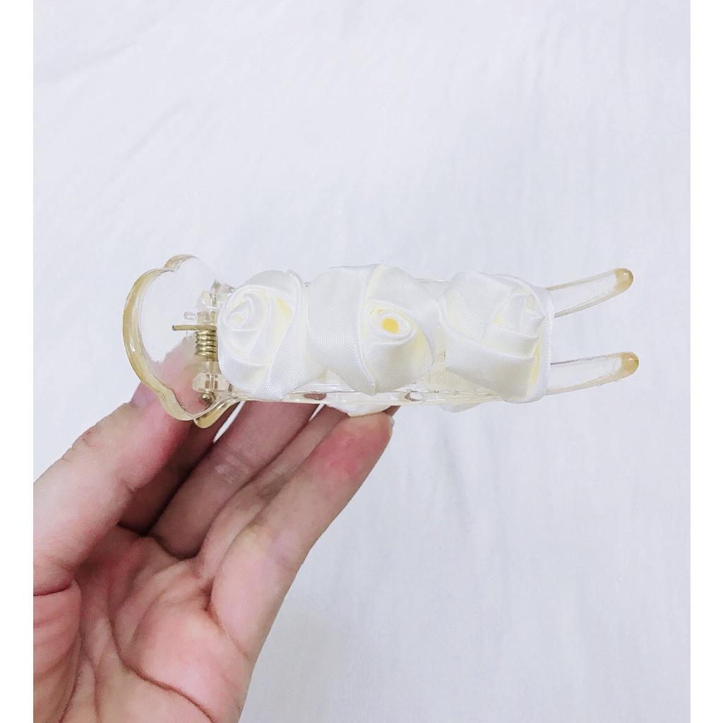 Kẹp Tóc Càng Cua 3 Răng Hoa Hồng Cao Cấp