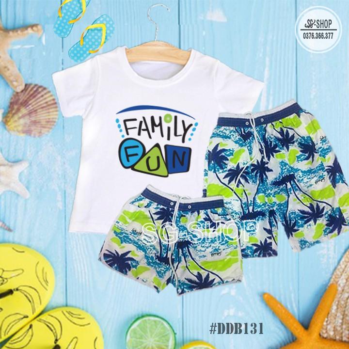 Bộ đồ đi biển cho gia đình cặp đôi hội nhóm gồm áo và quần hoạ tiết nổi bật DDB131 | DONGPHUCSG