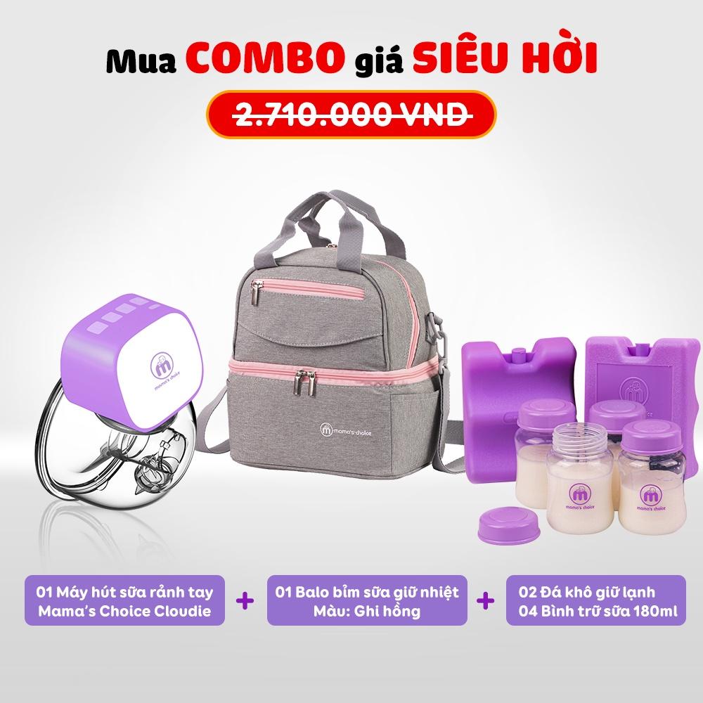 Hút Sữa Di Chuyển Mama’s Choice, Combo Thiết Kế Nhỏ Gọn, Hút Sữa Mọi Lúc Mọi Nơi, Bảo Quản Sữa Mẹ Lên Đến 14 Tiếng