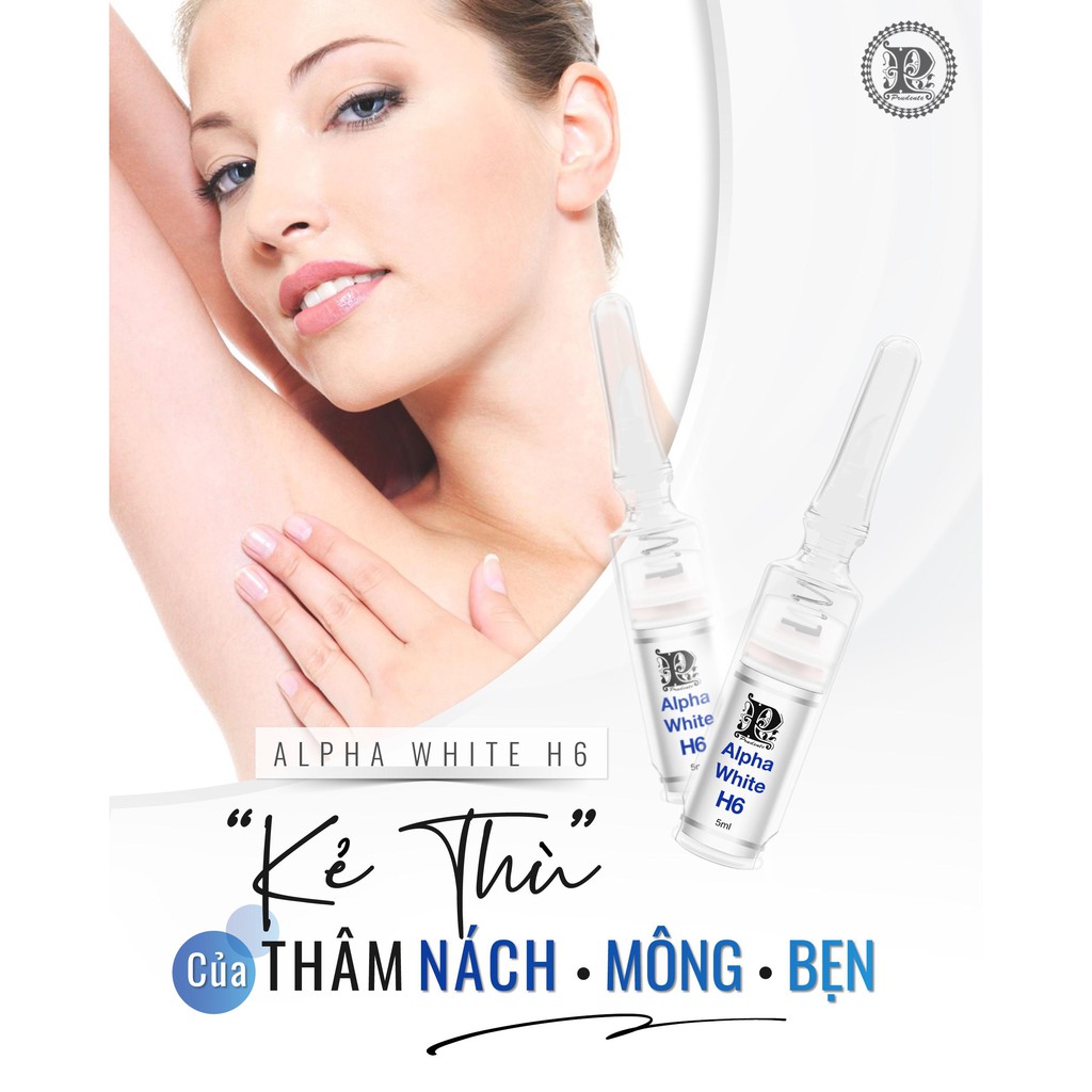 Kem ngừa Thâm Nám Nách, Bẹn mông AlphaWhite H6 Từ Nuwhite Mibiti Prudente Professional Mỹ 5ml
