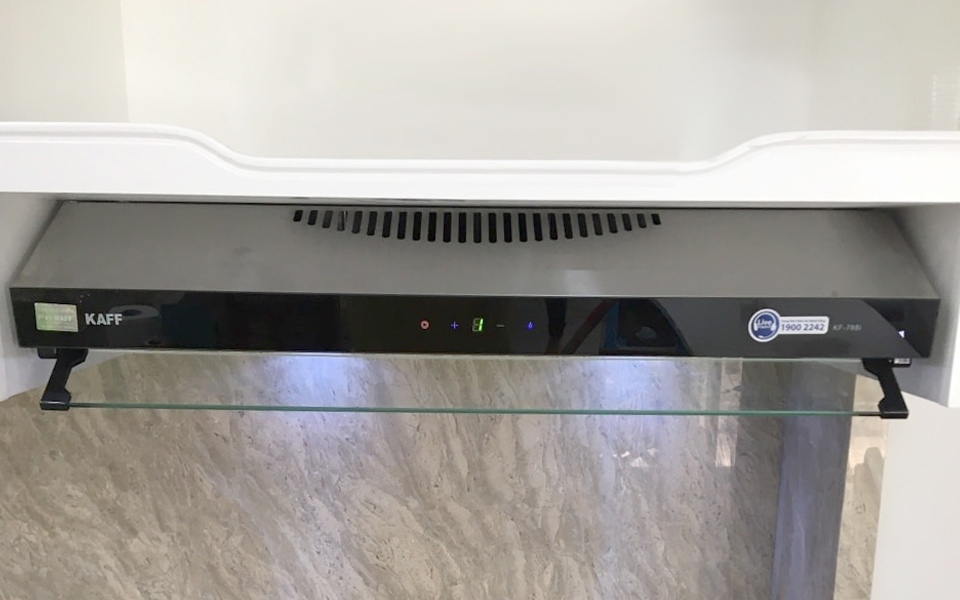 Máy hút mùi âm tủ inox phối kính cảm ứng 800mm KAFF KF-888I - Hàng Chính Hãng
