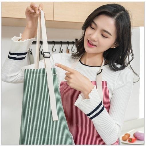 Tạp dề kẻ hoa, CÓ KHĂN LAU TAY BÊN HÔNG, CÓ TÚI ĐỂ ĐIỆN THOẠI, chống thấm nước, Tạp Dề Nấu Ăn ,Học Vẽ Có Lót Tay