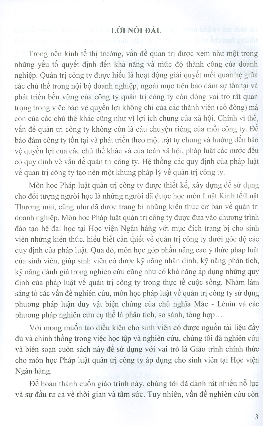 GIÁO TRÌNH PHÁP LUẬT QUẢN TRỊ CÔNG TY