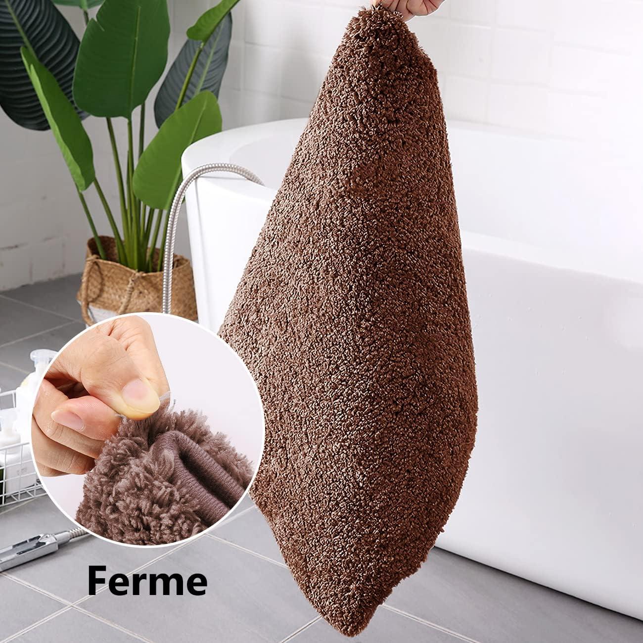 Thảm tắm, thảm tắm không thấm nước, thảm microfiber mềm mại cho phòng tắm và phòng ngủ, máy giặt có thể giặt, 40 x 60 x 3 cm, màu nâu sẫm