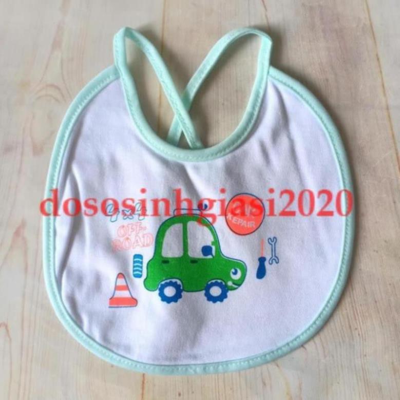 Yếm cho bé-Set 5 yếm cột dây vải cotton cho bé sơ sinh