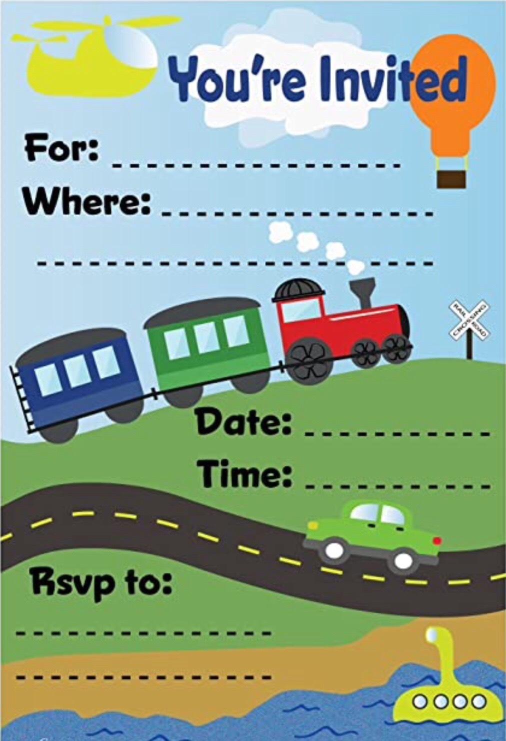 Thiệp mời sinh nhật Birthday Invitation Card phg49