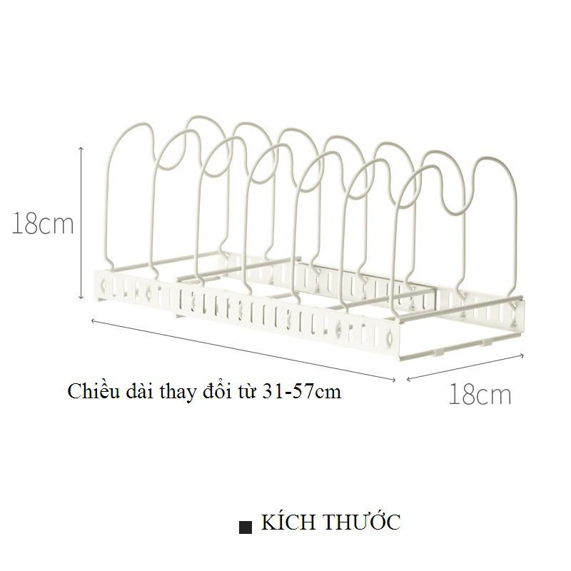 Giá để xoong nồi kệ để xoong nồi đồ gia dụng sơn tĩnh điện có thể điều chinh chiều dài