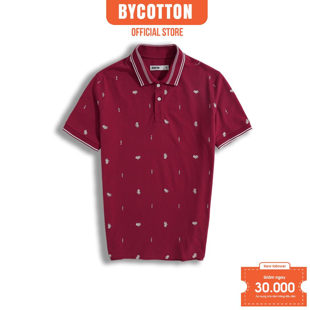 Áo Polo Nam Cao Cấp Có Cổ BY COTTON ACE Icon Printed Red Nam Tính, Thanh Lịch, Sang Trọng, Trẻ Trung