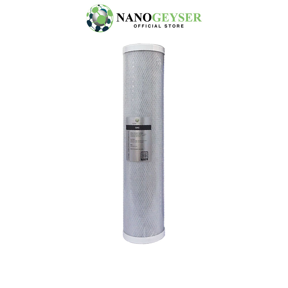 Bộ lọc tổng đầu nguồn 20 icnh béo Nano Geyser dùng cho nước sinh hoạt, Xử lý nước nhiều bùn đất - Hàng chính hãng