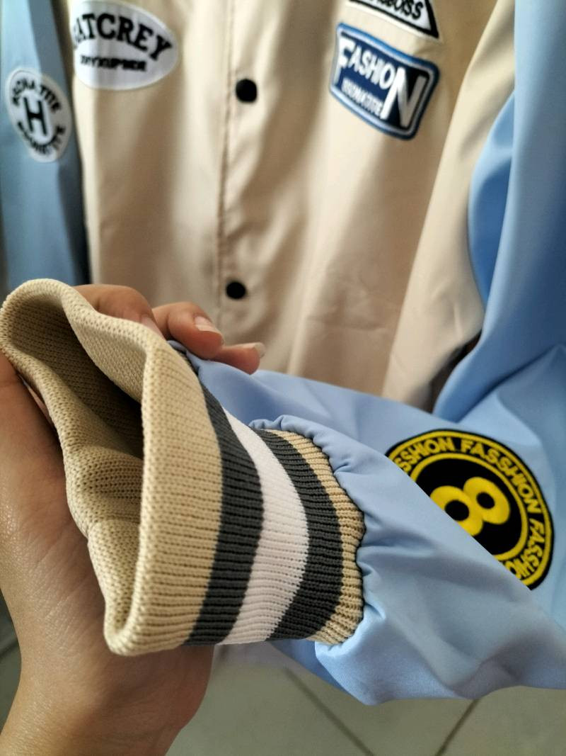 Áo khoác bóng chày form rộng FASHION vải dù 2 lớp thêu LOGO UNISEX nam nữ