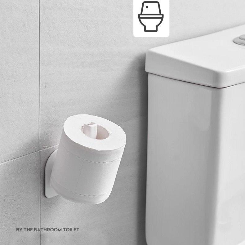 Giá Nhựa Treo Cuộn Giấy Vệ Sinh Cao Cấp, Tiện Lợi Cho Phòng Tắm - Nhà Bếp, Móc Dán Tường Đa Năng