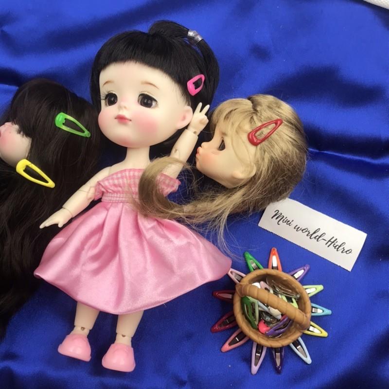 Combo Kẹp tóc mái nhỏ mini tí hon danh cho búp bê BJD trang trí nhà búp bê.