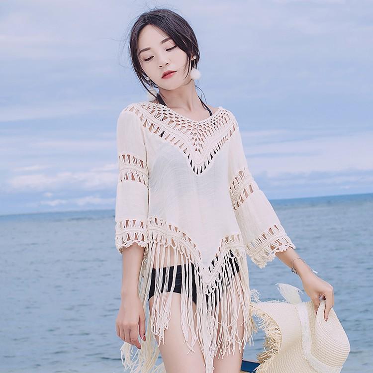 KIMONO áo khoác lưới cotton đi biển đi chơi chất đẹp