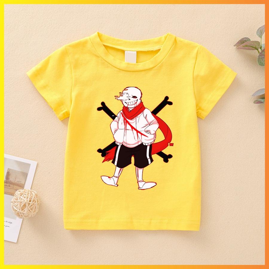 Áo thun sans Undertale màu vàng đủ size cho bé trai bé gái