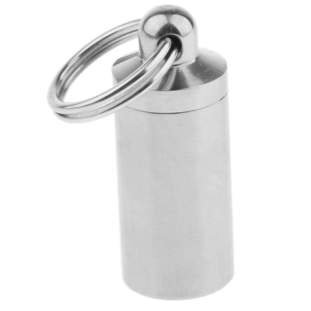 Waterproof Titanium Pocket Pill Box Capsule Tablet Bottle Holder Organizer Case Outdoor Travel