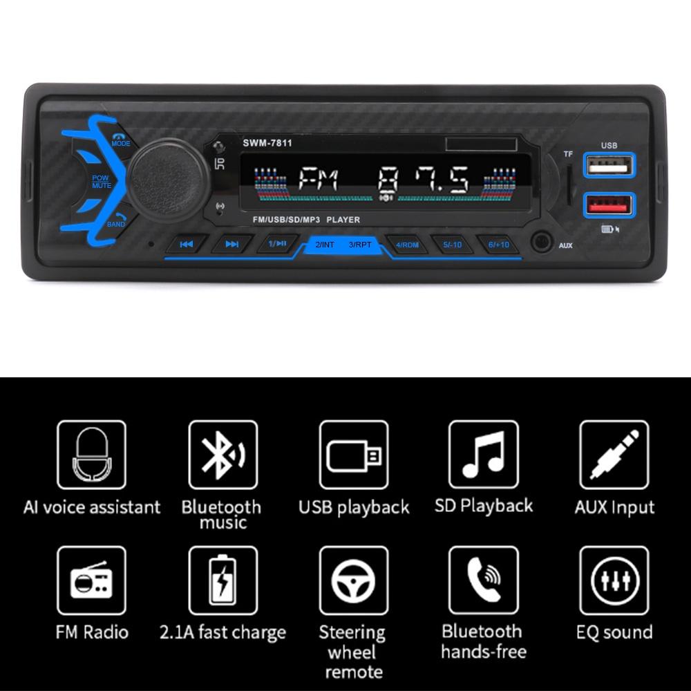 Đầu máy phát thanh rảnh tay đa phương tiện SWM-7811/7812 1-DIN cho xe hơi