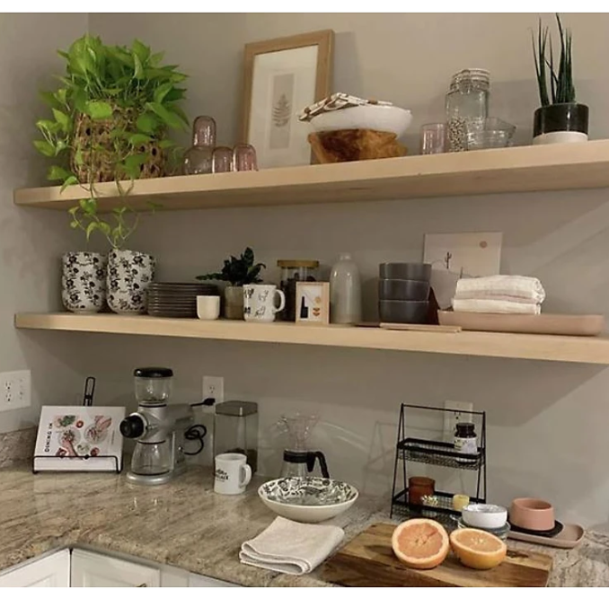 Bộ 2 Kệ Gỗ Treo Tường Kết Cấu Không Giá Đỡ Tundo KT 120x20x2.5 cm