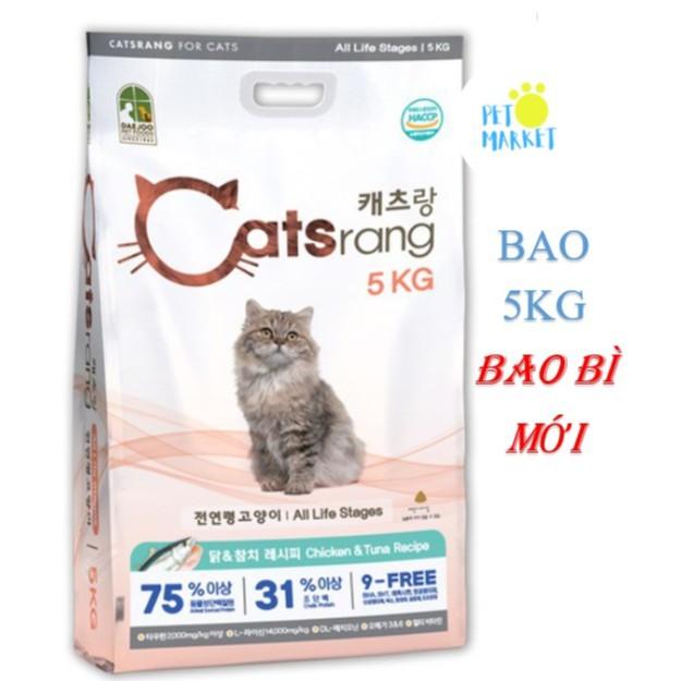 (BAO BÌ MỚI)Thức ăn hạt cho mèo CATSRANG Hàn Quốc - Túi 5KG