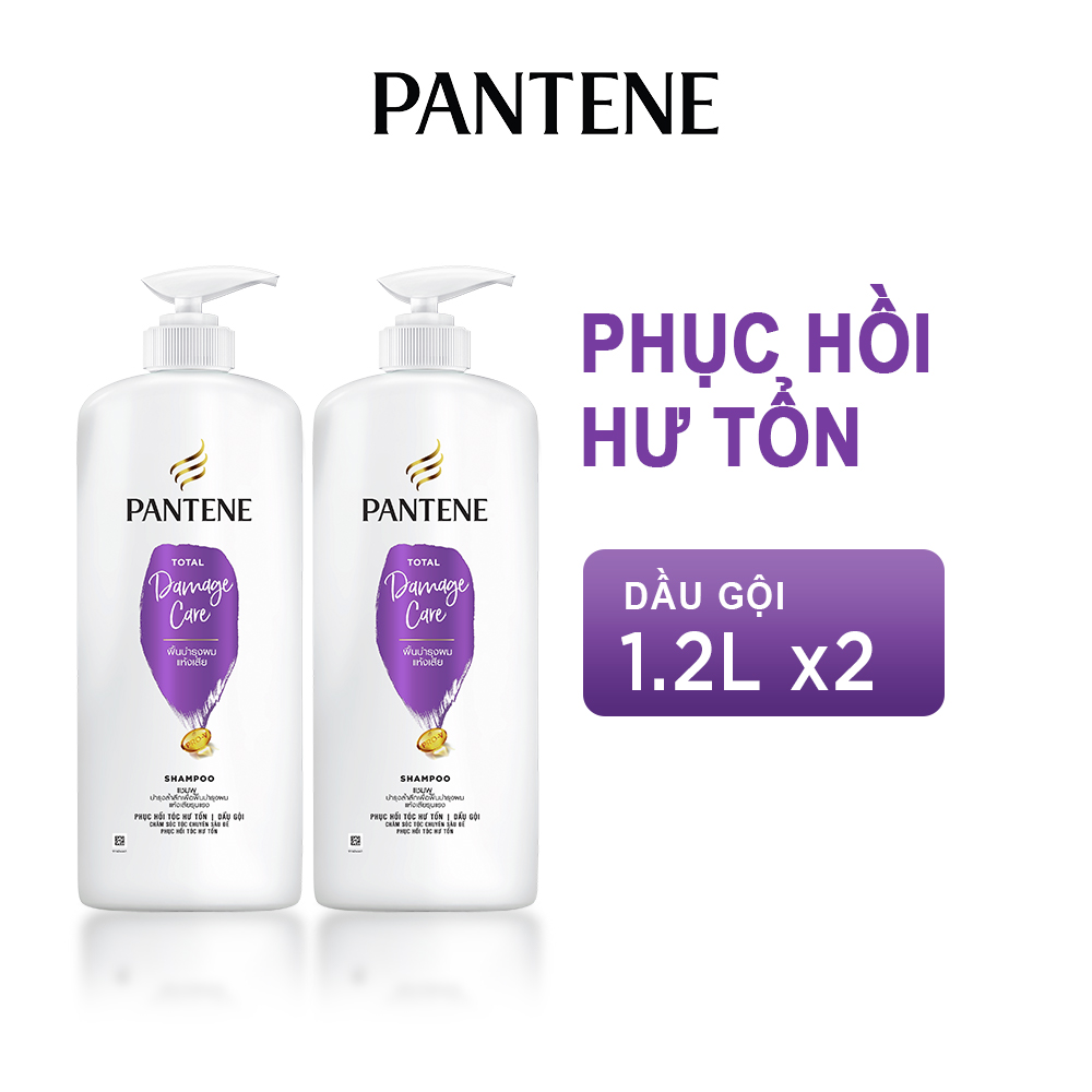 Combo 2 Dầu Gội PANTENE Phục Hồi Chăm Sóc Hư Tổn 1200g/1.2L