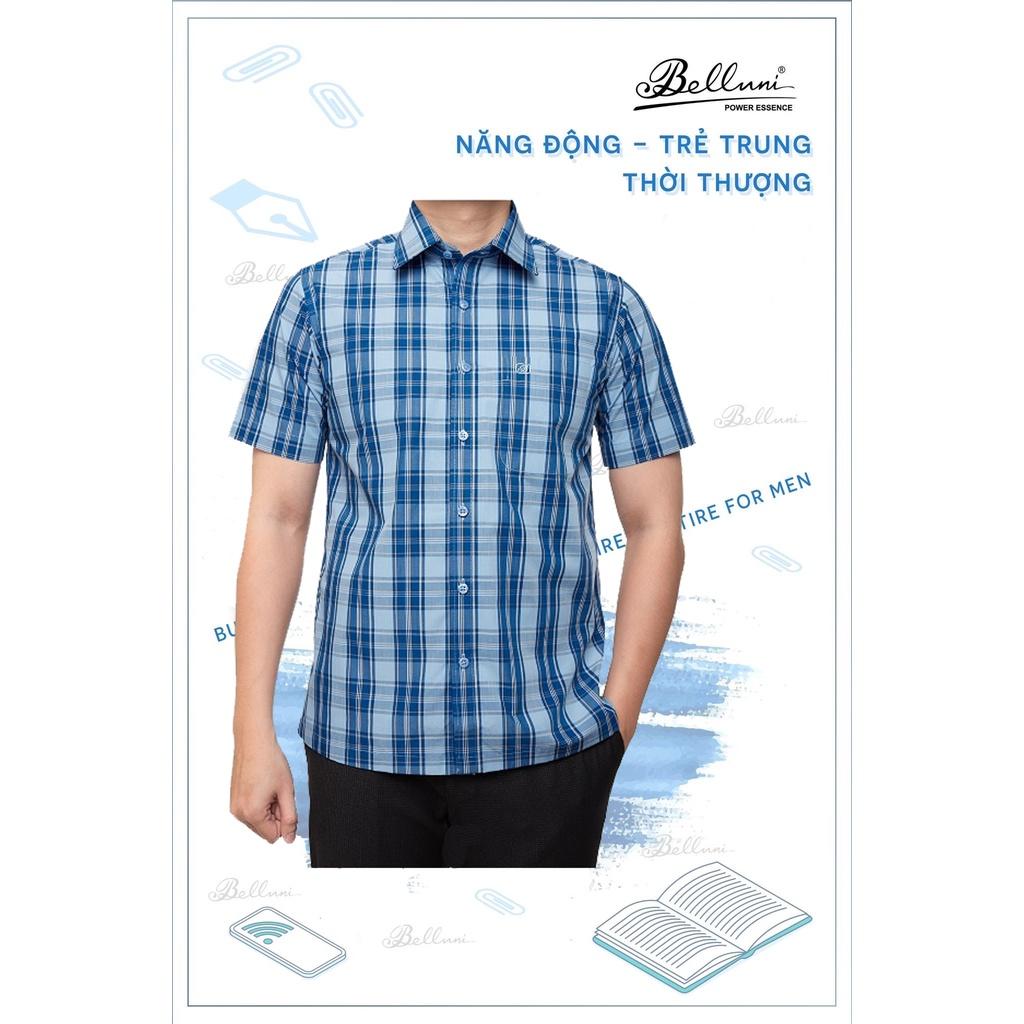 Áo Sơ Mi Nam Ngắn Tay Công Sở Thương Hiệu Thời Trang Belluni (210B2