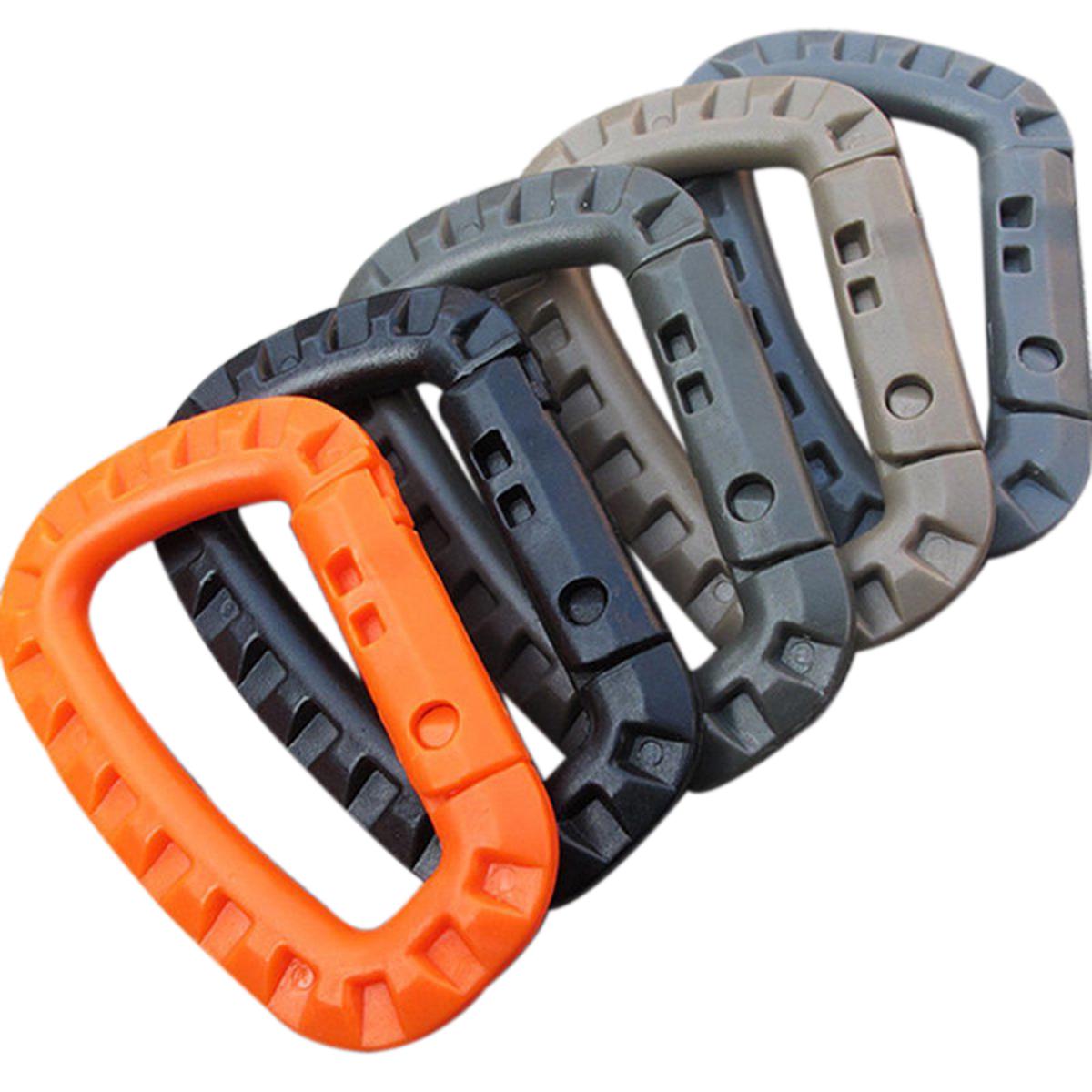 5 Pcs/pack Plastic Climbing Carabiner D-Ring Key Chain Clip Hook Camping Buckle Snap