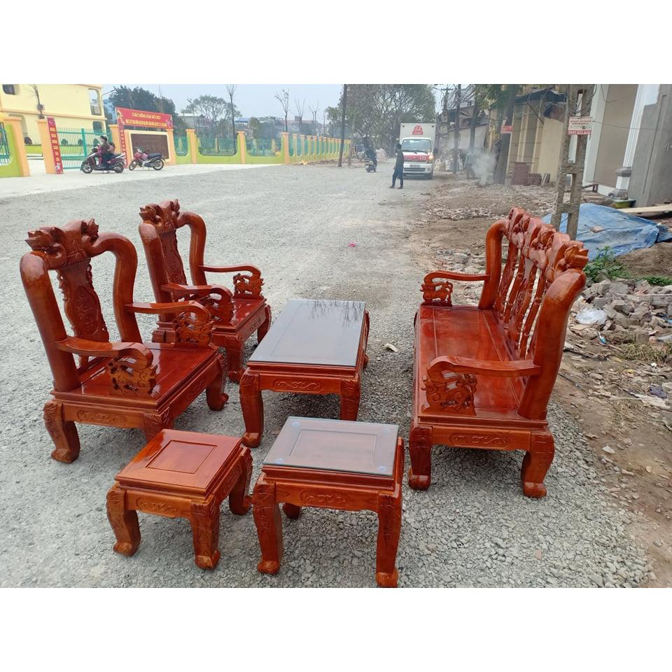 Bộ bàn ghế phòng khách quốc đào gỗ xoan ta tay 10