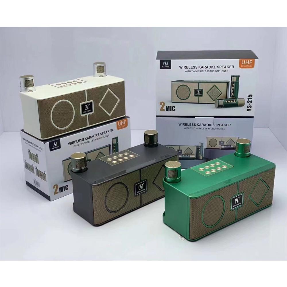 Loa Karaoke Bluetooth YS-215 Kèm Hai Micro Không Dây Âm Thanh Lớn Hát Hay