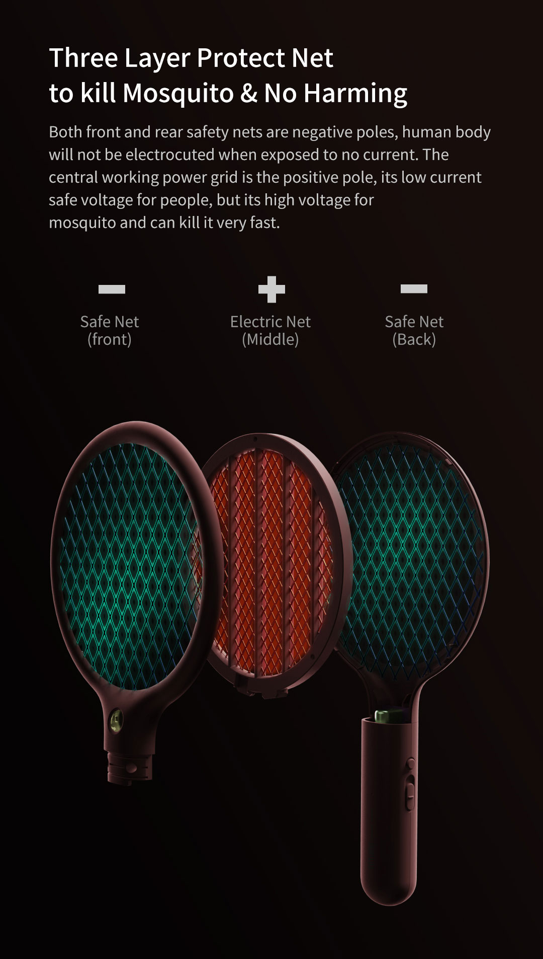 Vợt đánh muỗi Uareliffe tích hợp điện với đèn led thiết kế cầm tay tiện lợi Electric Mosquito Swatter