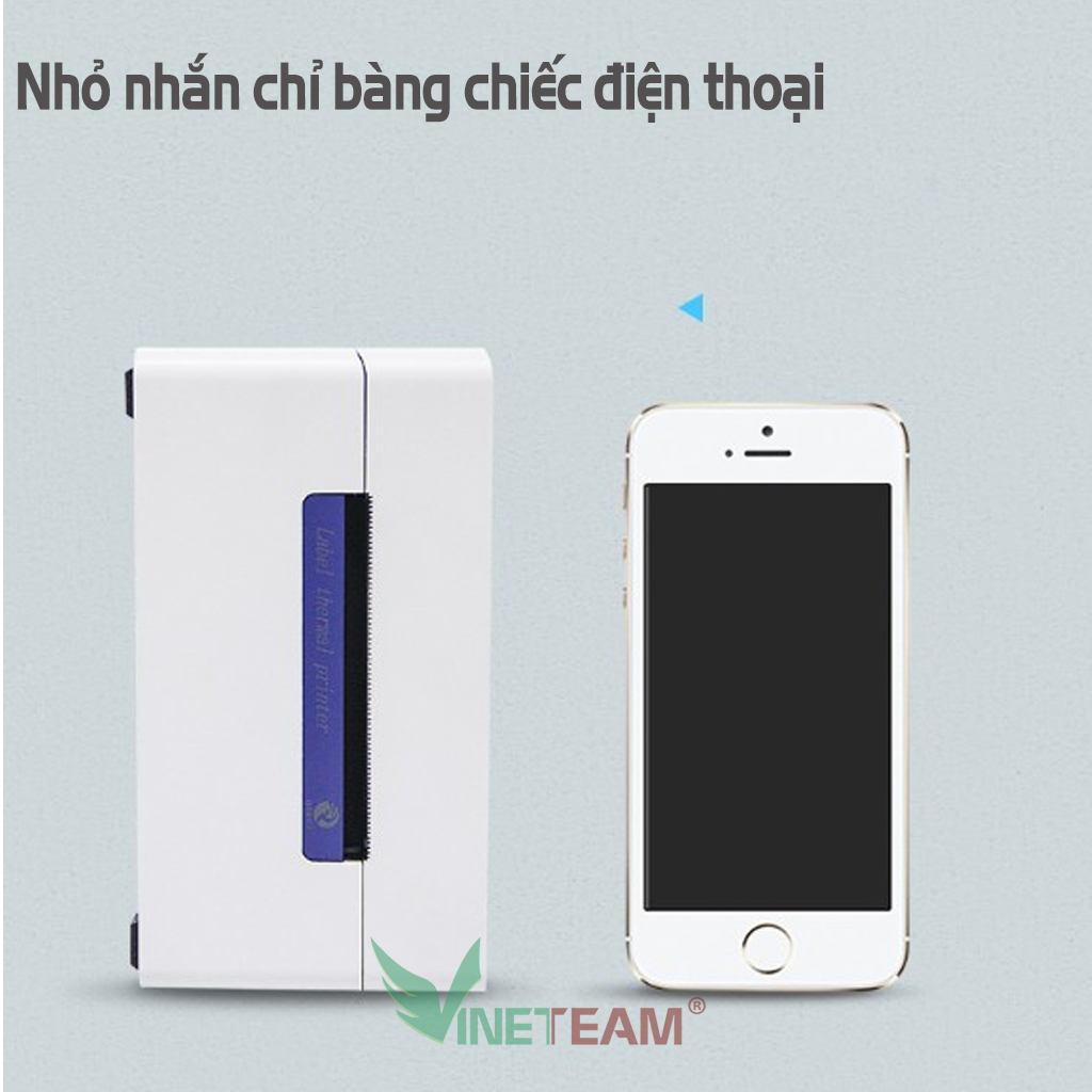 VINETTEAM Máy In  Mã Vạch Đơn Hàng Hóa Đơn Trên Các Sàn TMĐT QR-368 Máy In Nhiệt Không Cần Mực Mini Code Barcode -Hàng Chính Hãng