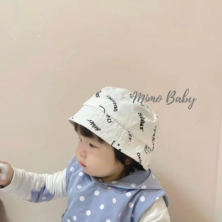 Mũ bucket, mũ mùa hè hình mặt cười cho bé 1-3y MH09 Mimo Baby