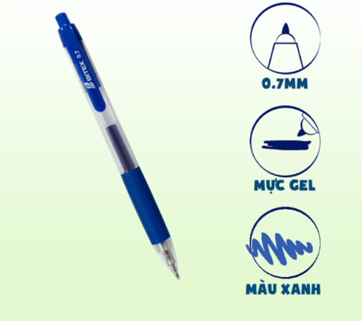 Bút gel ( nước ) Bitex G03 (0.7mm) mực xanh