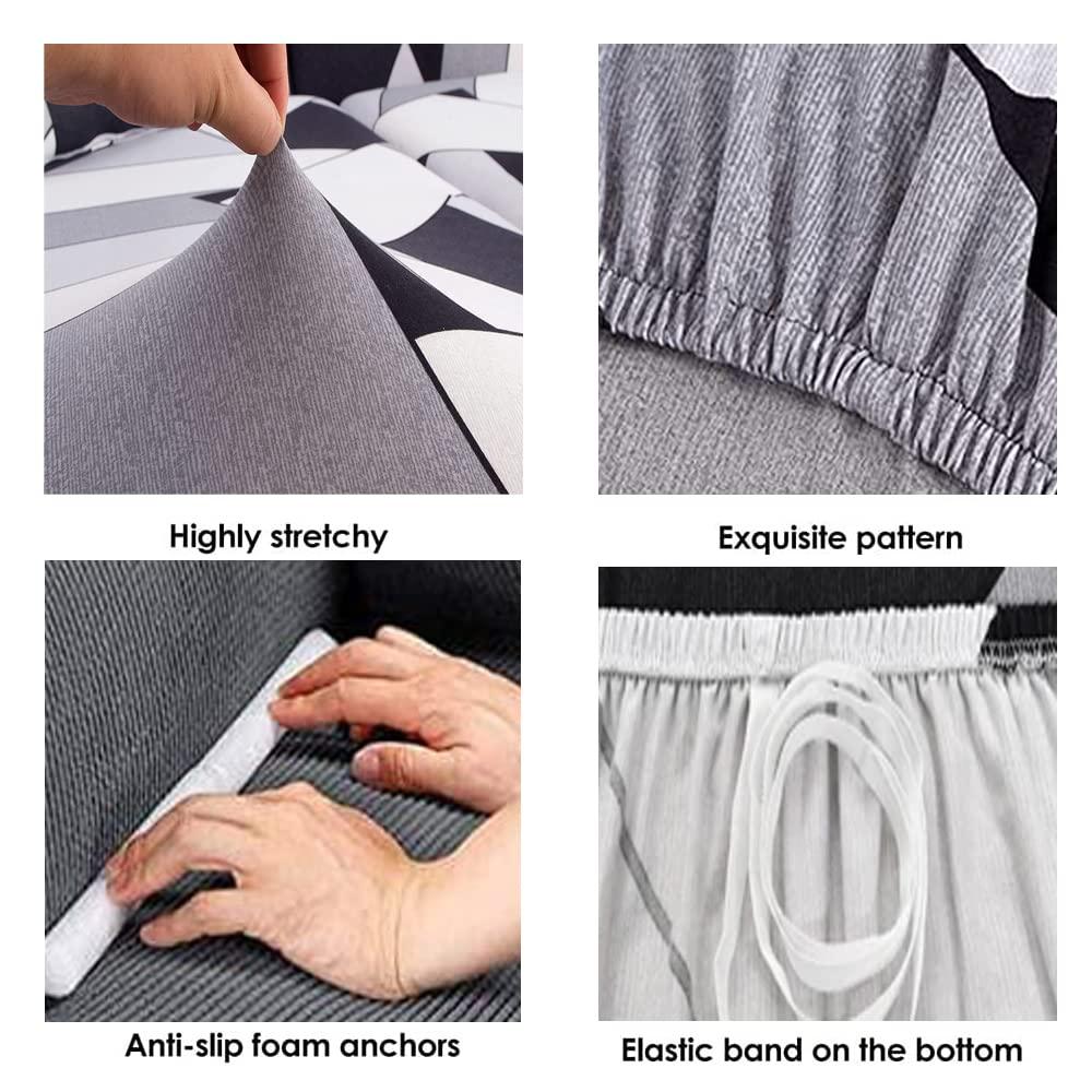 Vỏ ghế sofa có thể mở rộng trong vải spandex trong hình dạng của ghế sofa 3 với dây đeo đàn hồi, vỏ sofa, bảo vệ đồ nội thất của trẻ em, vật nuôi