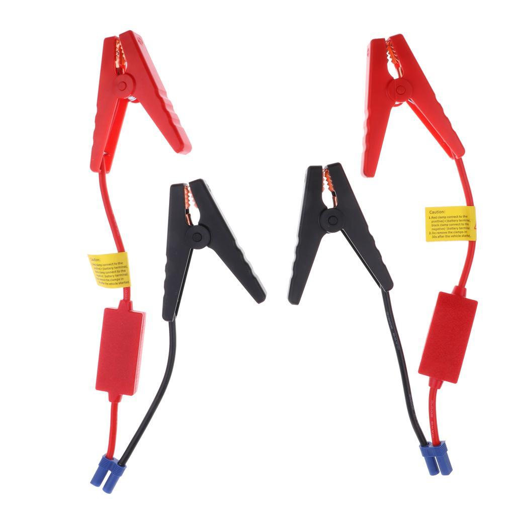 2pcs Car Battery Clip Alligator Clamp Power Cable Wire  Plug