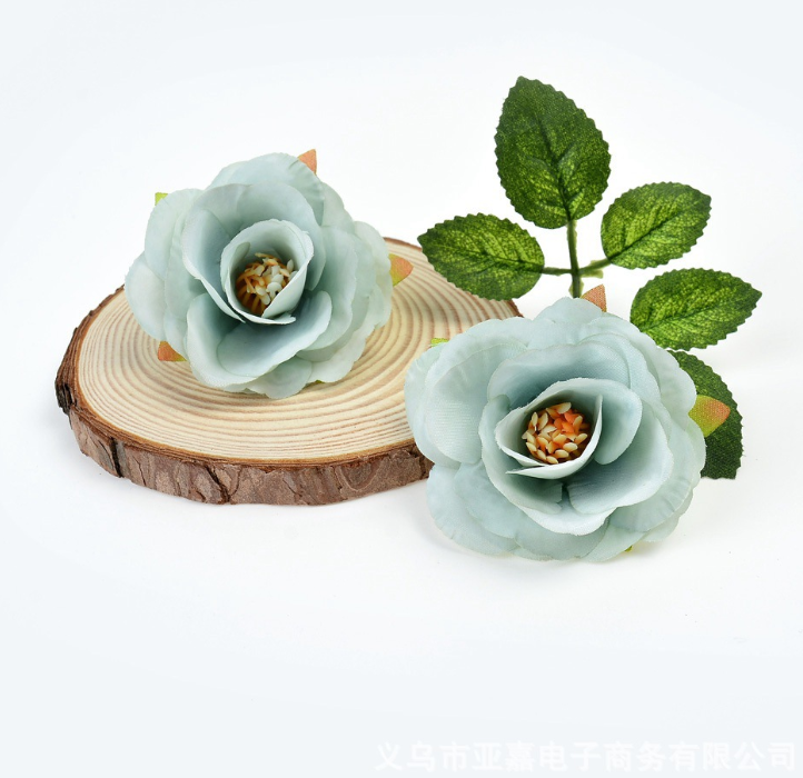Đầu Bông hoa trà 5cm phụ kiện trang trí tết làm vòng hoa handmade
