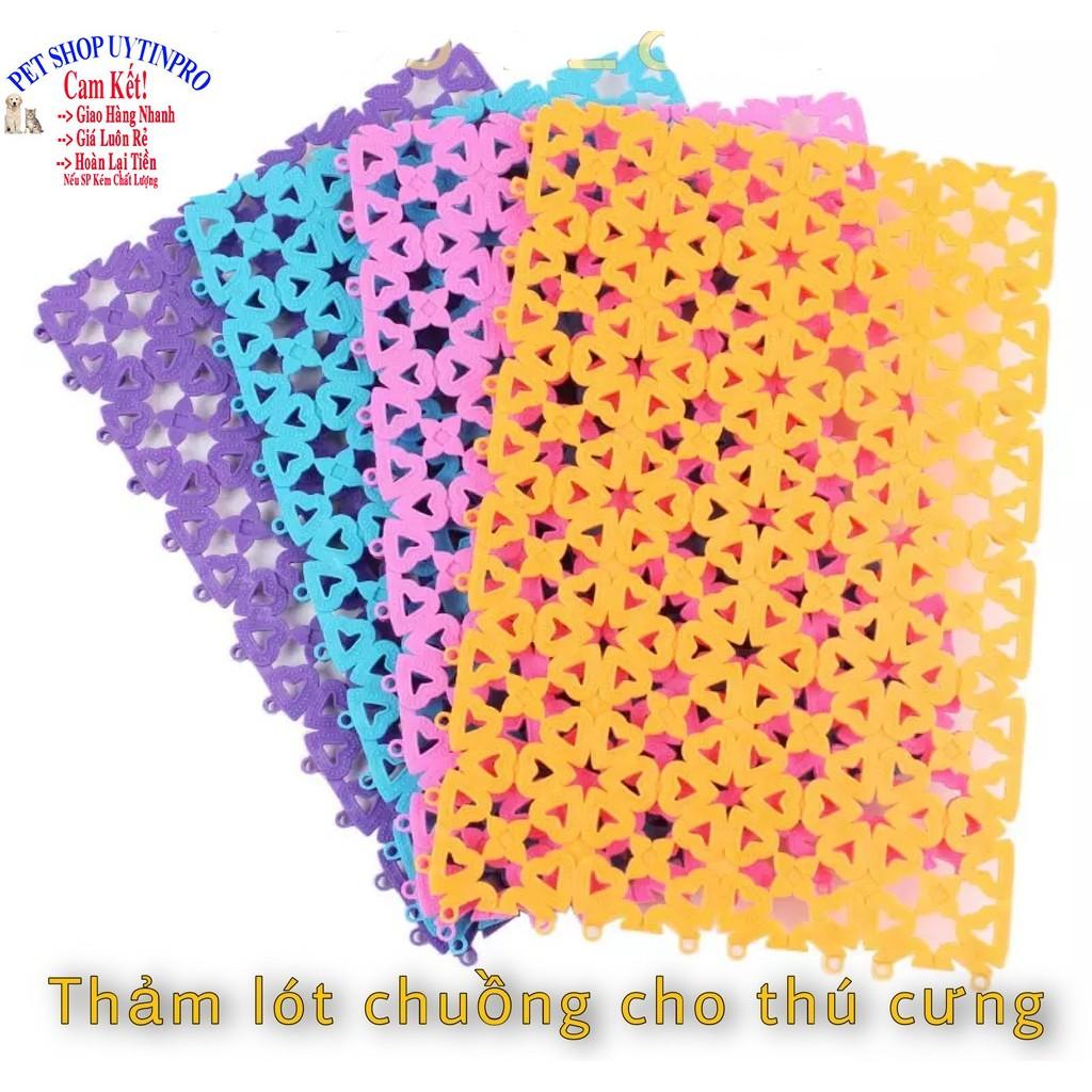 MIẾNG LÓT CHUỒNG CHO THÚ CƯNG CHÓ MÈO In hình trái tim Chất liệu nhựa Kích thước 20cm x 30cm