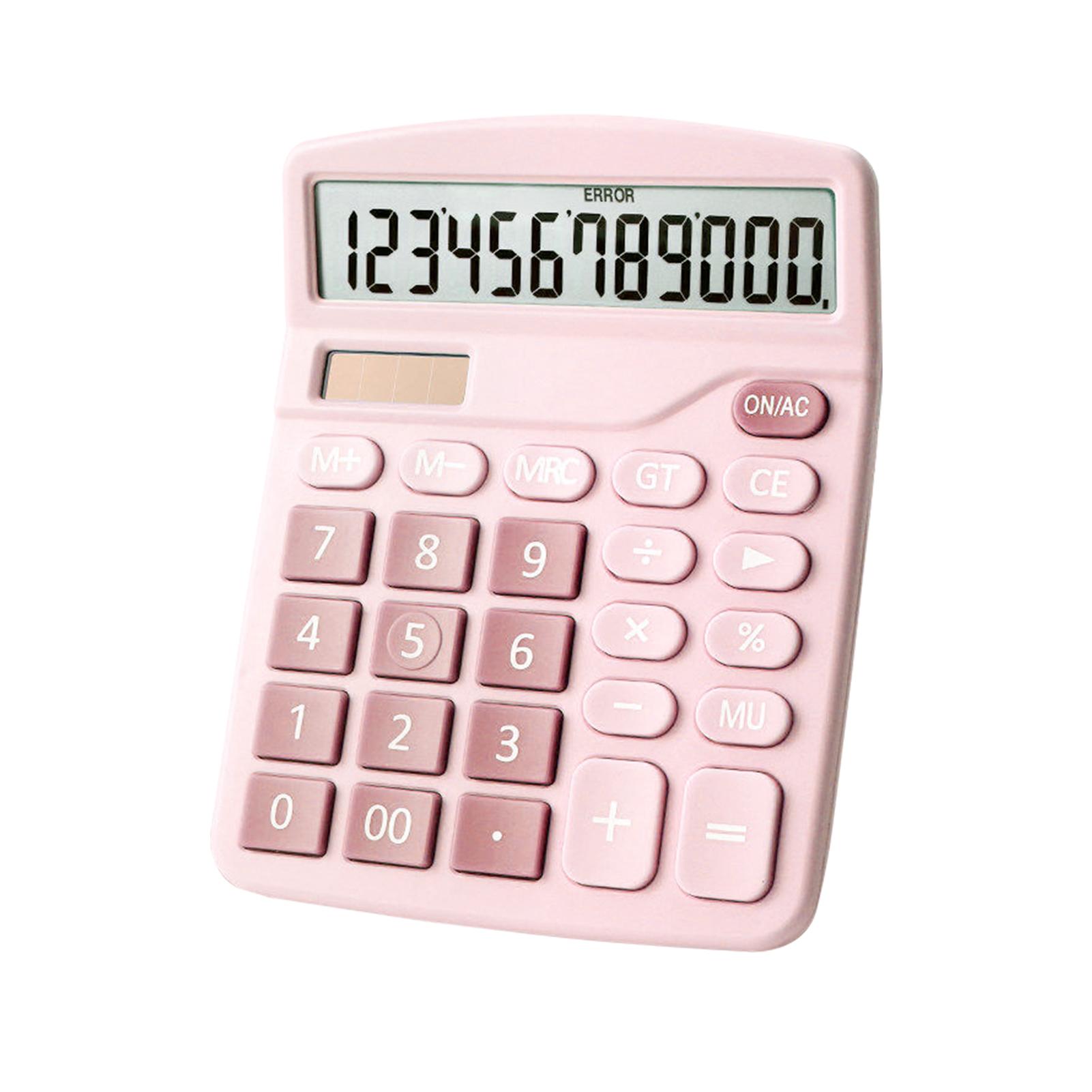 Desktop Calculator Standard Function Calculator with 12-Digit Large LCD Display Solar & Battery Dual Power for Home