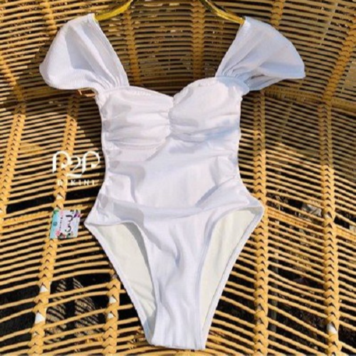 P2P BIKINI - Đồ bơi một mảnh tay ngắn nhún bụng trắng - MN350M_HD7